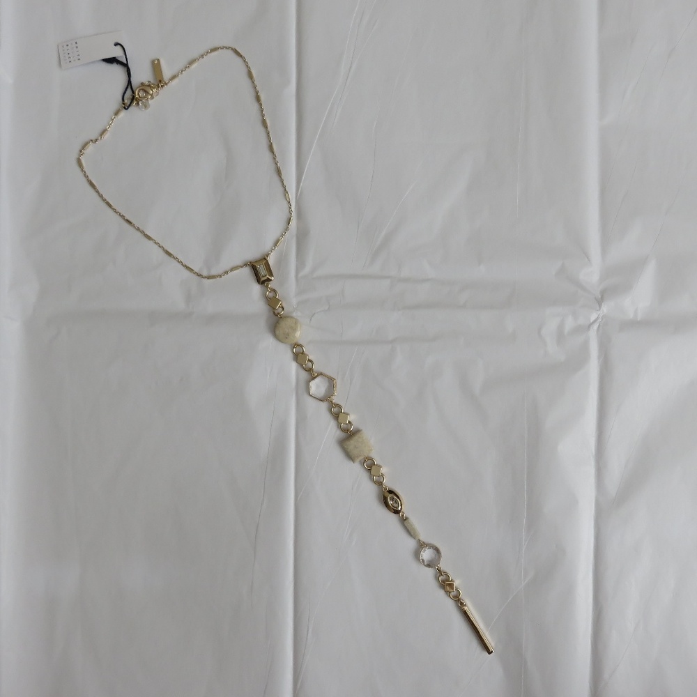 White House Black Market Gold Long Necklace